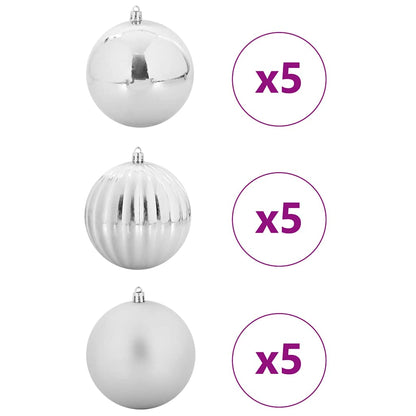 Weihnachtskugel-Set 15 pcs Silber