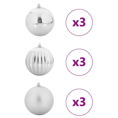 Weihnachtskugel-Set 9 pcs Silber