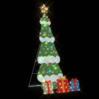 Beleuchteter Weihnachtsbaum mit 3 Geschenkboxen 2D Warm Weiß