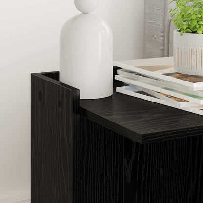 Katzenstreu Box Umzäunung Schwarz Eichen-Optik 42 x 42 x 51 cm