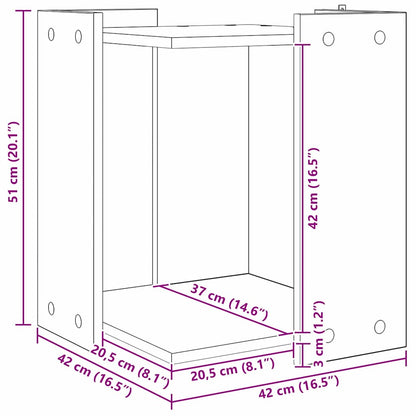 Katzenstreu Box Umzäunung Schwarz Eichen-Optik 42 x 42 x 51 cm