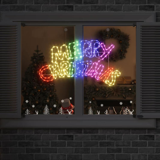 Weihnachtsschild mit 240 LEDs Mehrfarbig 100 x 50 cm PVC