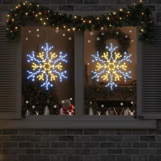 Weihnachts-Schneeflocke Warmes Weiß 56 x 49 x 0.7 cm PVC