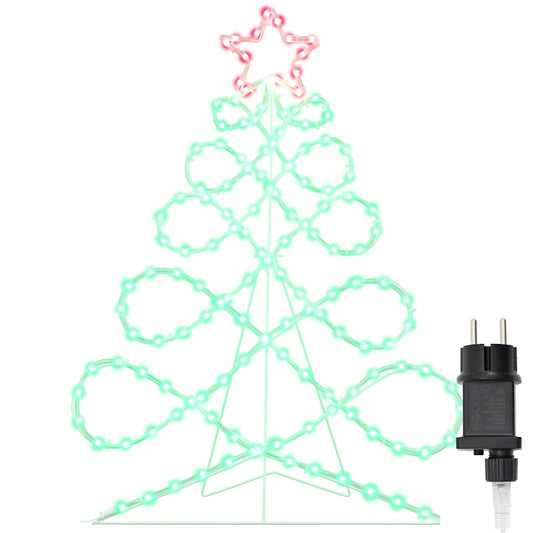 Lichterbaum in Weihnachtsbaumform Mehrfarbig 80 x 56 cm PVC
