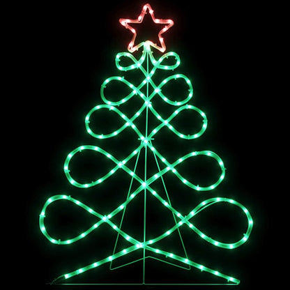 Lichterbaum in Weihnachtsbaumform Mehrfarbig 80 x 56 cm PVC
