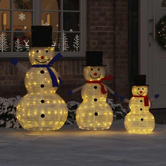 Weihnachts Schneemann Familie 3 pcs Warmes Weiß