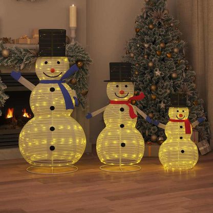 Weihnachts Schneemann Familie 3 pcs Warmes Weiß