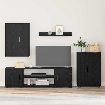 TV-Schrankset 4 pcs Schwarz Eichen-Optik Holzwerkstoff