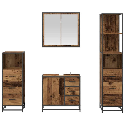 Badezimmermöbel-Set mit Schubladen 4 pcs Altholz Holzwerkstoff
