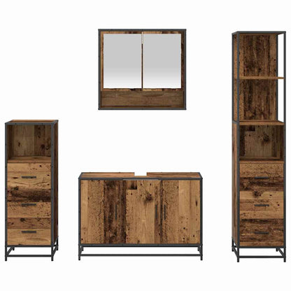 Badezimmermöbel-Set mit Schubladen 4 pcs Altholz Holzwerkstoff