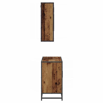 Badezimmermöbel-Set mit Regal 2 pcs Altholz Holzwerkstoff