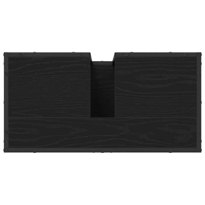 Badezimmermöbel-Set 2 pcs Schwarz Eichen-Optik Holzwerkstoff