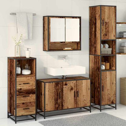 Badezimmermöbel-Set mit Regal 3 pcs Altholz Holzwerkstoff