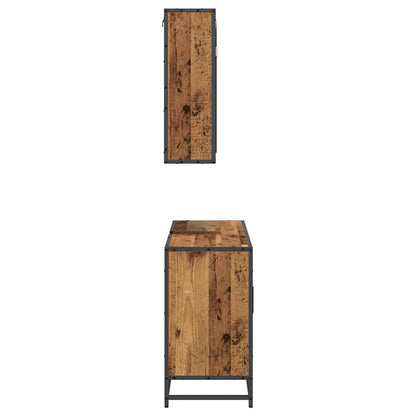 Badezimmermöbel-Set mit Regal 2 pcs Altholz Holzwerkstoff