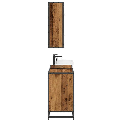 Badezimmermöbel-Set mit Regal 2 pcs Altholz Holzwerkstoff