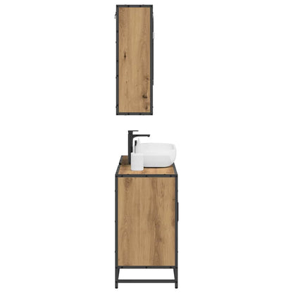 Badezimmermöbel-Set mit Regal 2 pcs Artisan-Eiche Holzwerkstoff