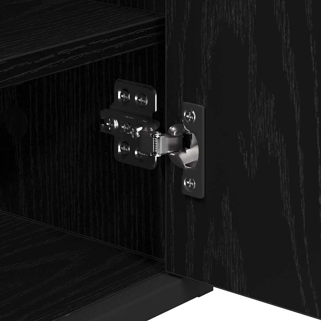 Badezimmermöbel-Set 2 pcs Schwarz Eichen-Optik Holzwerkstoff