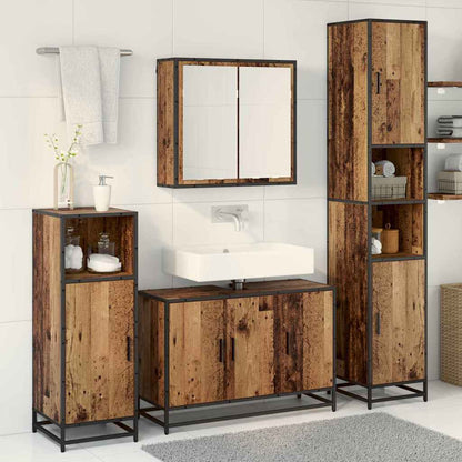 Badezimmermöbel-Set mit Regal 3 pcs Altholz Holzwerkstoff