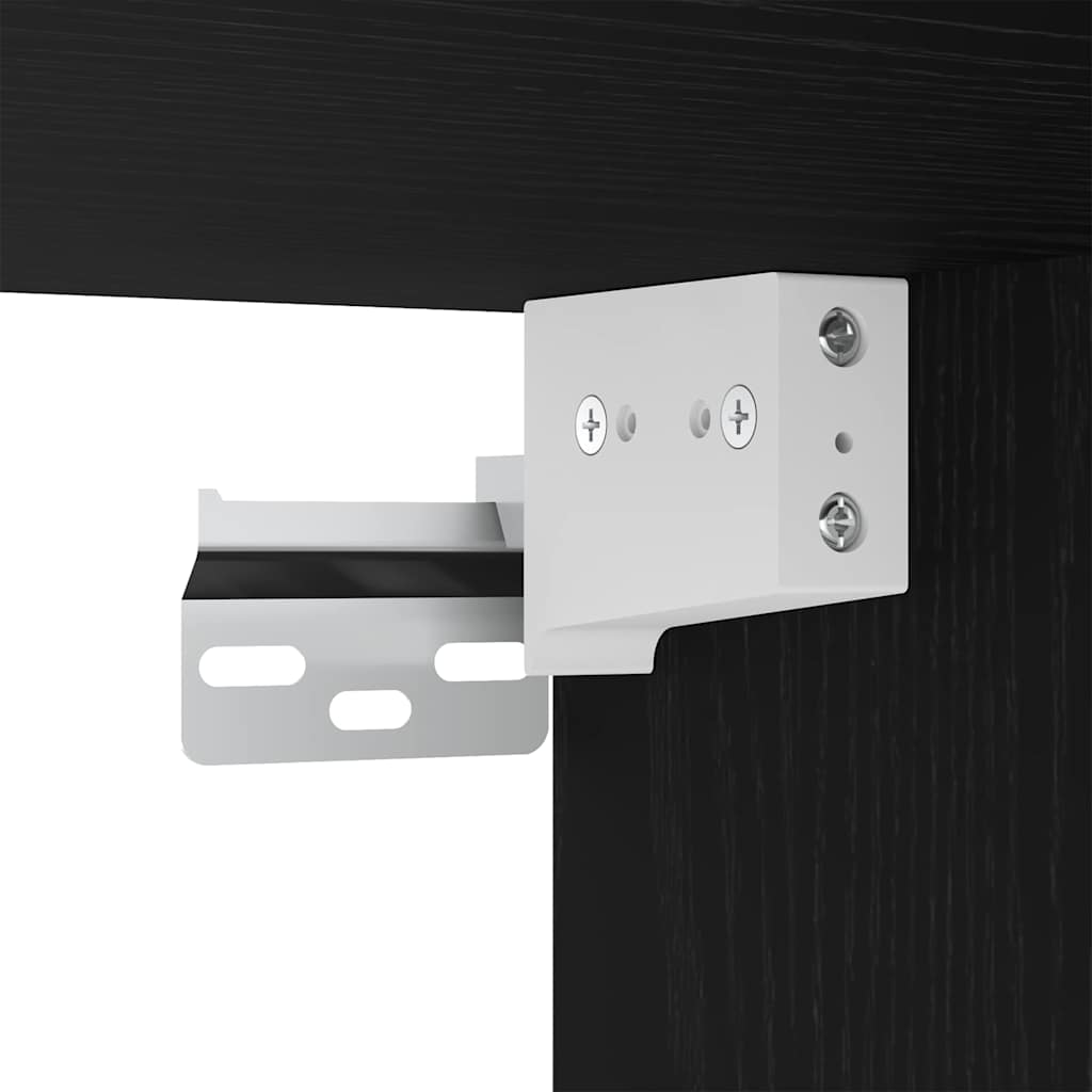 Badezimmermöbel-Set 3 pcs Schwarz Eichen-Optik Holzwerkstoff