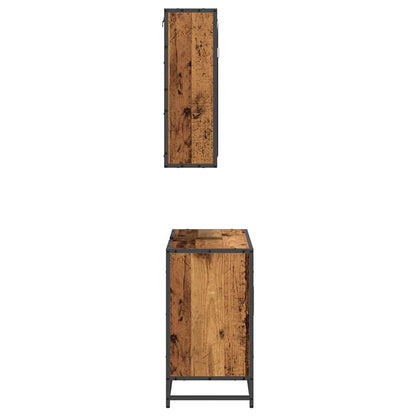 Badezimmermöbel-Set mit Regal 2 pcs Altholz Holzwerkstoff