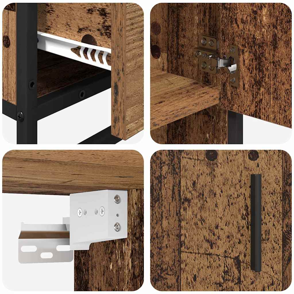 Badezimmermöbel-Set mit Schubladen 3 pcs Altholz Holzwerkstoff