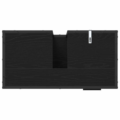 Badezimmermöbel-Set 4 pcs Schwarz Eichen-Optik Holzwerkstoff