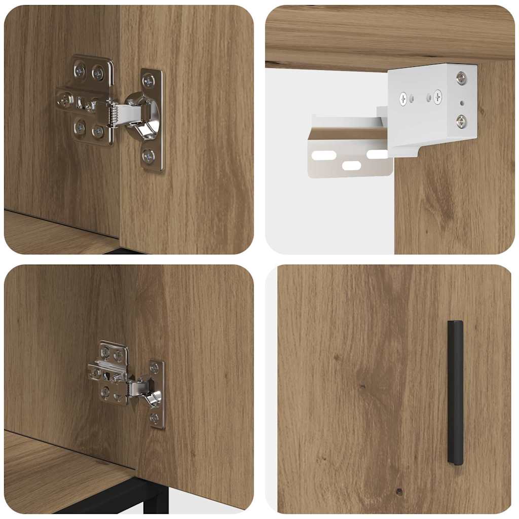 Badezimmermöbel-Set mit Regal 3 pcs Artisan-Eiche Holzwerkstoff