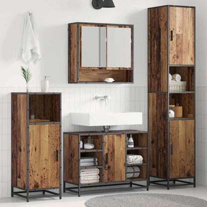 Badezimmermöbel-Set mit Regal 3 pcs Altholz Holzwerkstoff