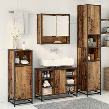 Badezimmermöbel-Set mit Regal 3 pcs Altholz Holzwerkstoff