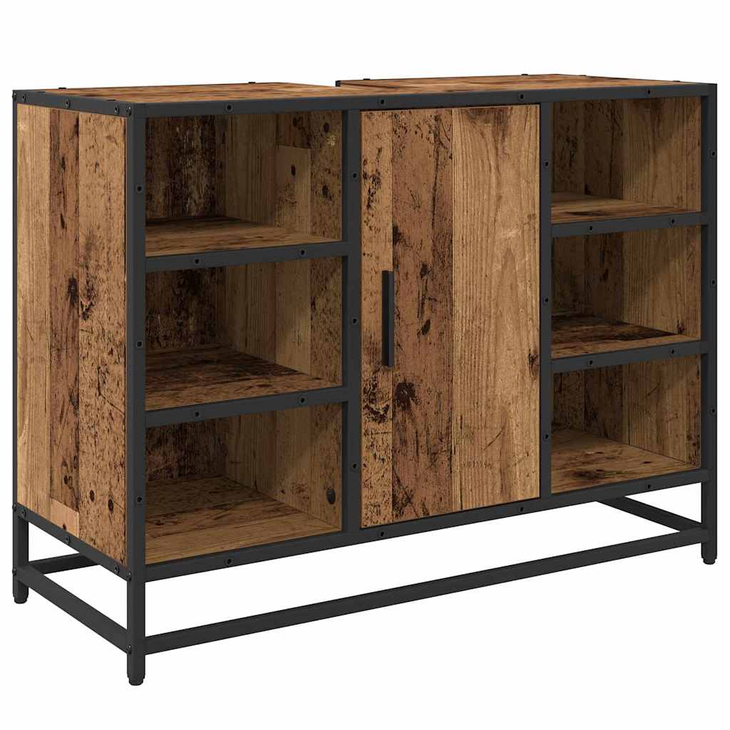 Badezimmermöbel-Set mit Regal 2 pcs Altholz Holzwerkstoff