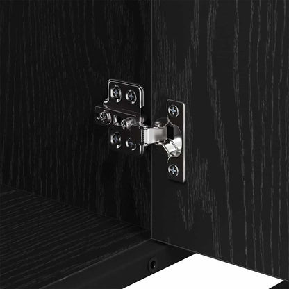 Badezimmermöbel-Set 3 pcs Schwarz Eichen-Optik Holzwerkstoff