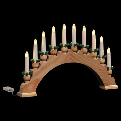 Weihnachtskerzenbogen mit 10 LED Kerzen Braun 47 x 5 x 29 cm