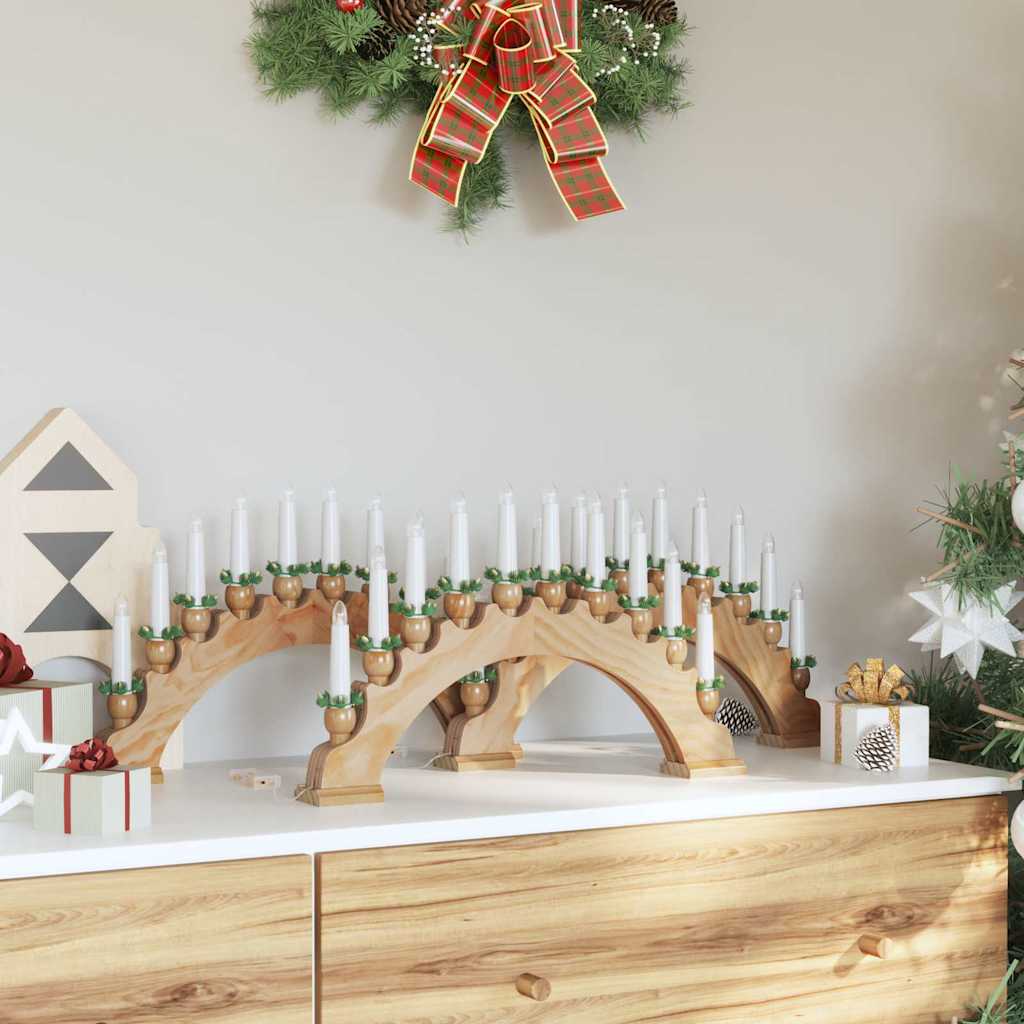 Weihnachtskerzenbogen mit 10 LED Kerzen 3 pcs Braun