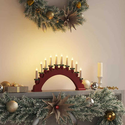 Weihnachtskerzenbogen mit 10 LED Kerzen Rot 47 x 5 x 29 cm