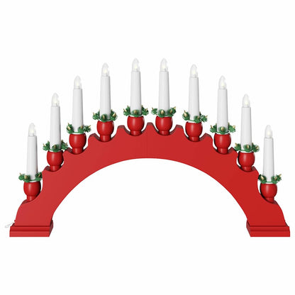 Weihnachtskerzenbogen mit 10 LED Kerzen Rot 47 x 5 x 29 cm