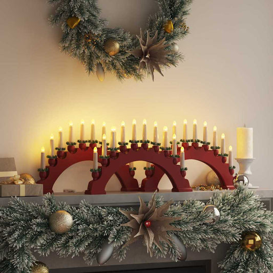 Weihnachtskerzenbogen mit 10 LED Kerzen 3 pcs Rot