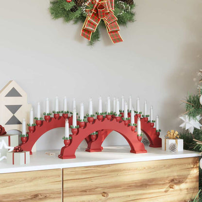 Weihnachtskerzenbogen mit 10 LED Kerzen 3 pcs Rot