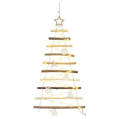 Weihnachtsbaum mit 30 LEDs Natur 90 cm Massives Eschenholz