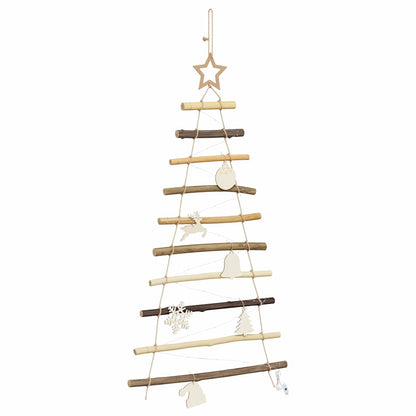Weihnachtsbaum mit 30 LEDs Natur 90 cm Massives Eschenholz