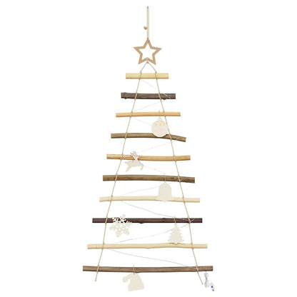 Weihnachtsbaum mit 30 LEDs Natur 90 cm Massives Eschenholz