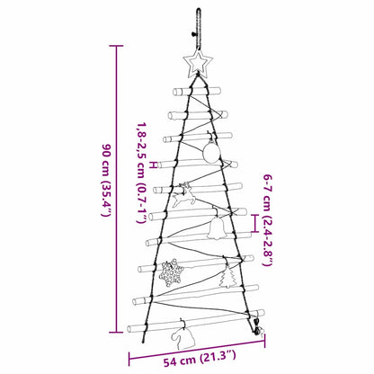 Weihnachtsbaum mit 30 LEDs Natur 90 cm Massives Eschenholz