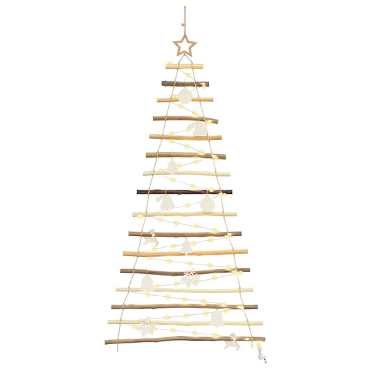 Weihnachtsbaum mit 50 LEDs Natur 120 cm Massives Eschenholz