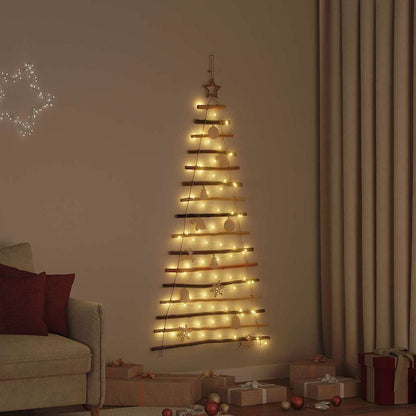 Weihnachtsbaum mit 80 LEDs Natur 150 cm Massives Eschenholz