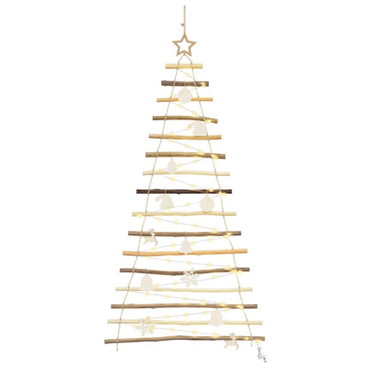 Weihnachtsbaum mit 80 LEDs Natur 150 cm Massives Eschenholz