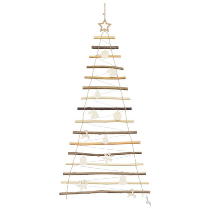 Weihnachtsbaum mit 80 LEDs Natur 150 cm Massives Eschenholz