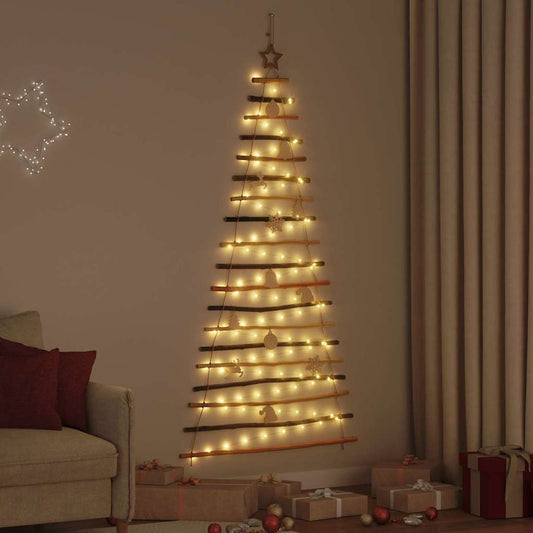 Weihnachtsbaum mit 100 LEDs Natur 180 cm Massives Eschenholz