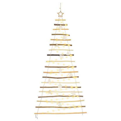 Weihnachtsbaum mit 100 LEDs Natur 180 cm Massives Eschenholz