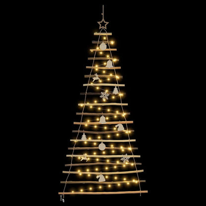 Weihnachtsbaum mit 100 LEDs Natur 180 cm Massives Eschenholz