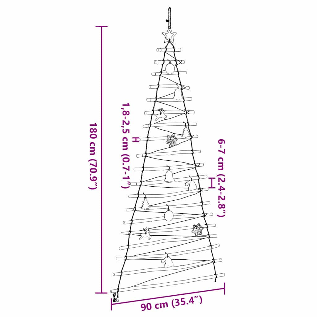 Weihnachtsbaum mit 100 LEDs Natur 180 cm Massives Eschenholz