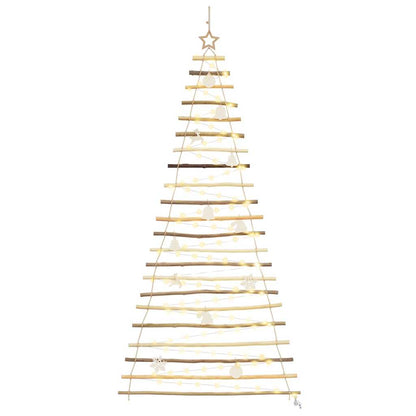 Weihnachtsbaum mit 130 LEDs Natur 210 cm Massives Eschenholz